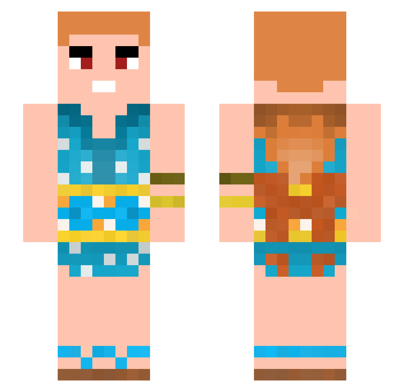 vRatatoz Minecraft skin, front and back view
