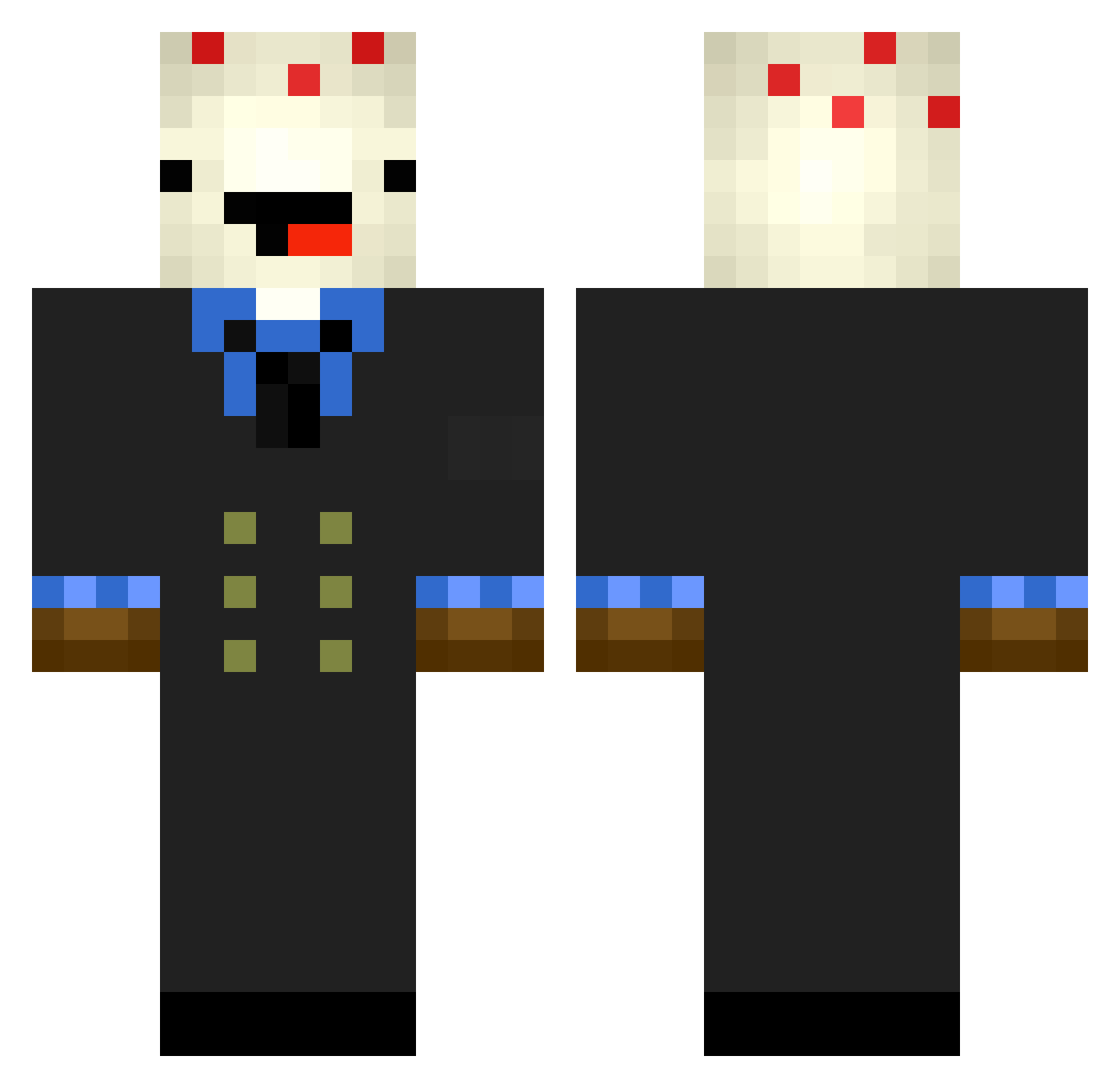 Arorc Minecraft skin, front and back view