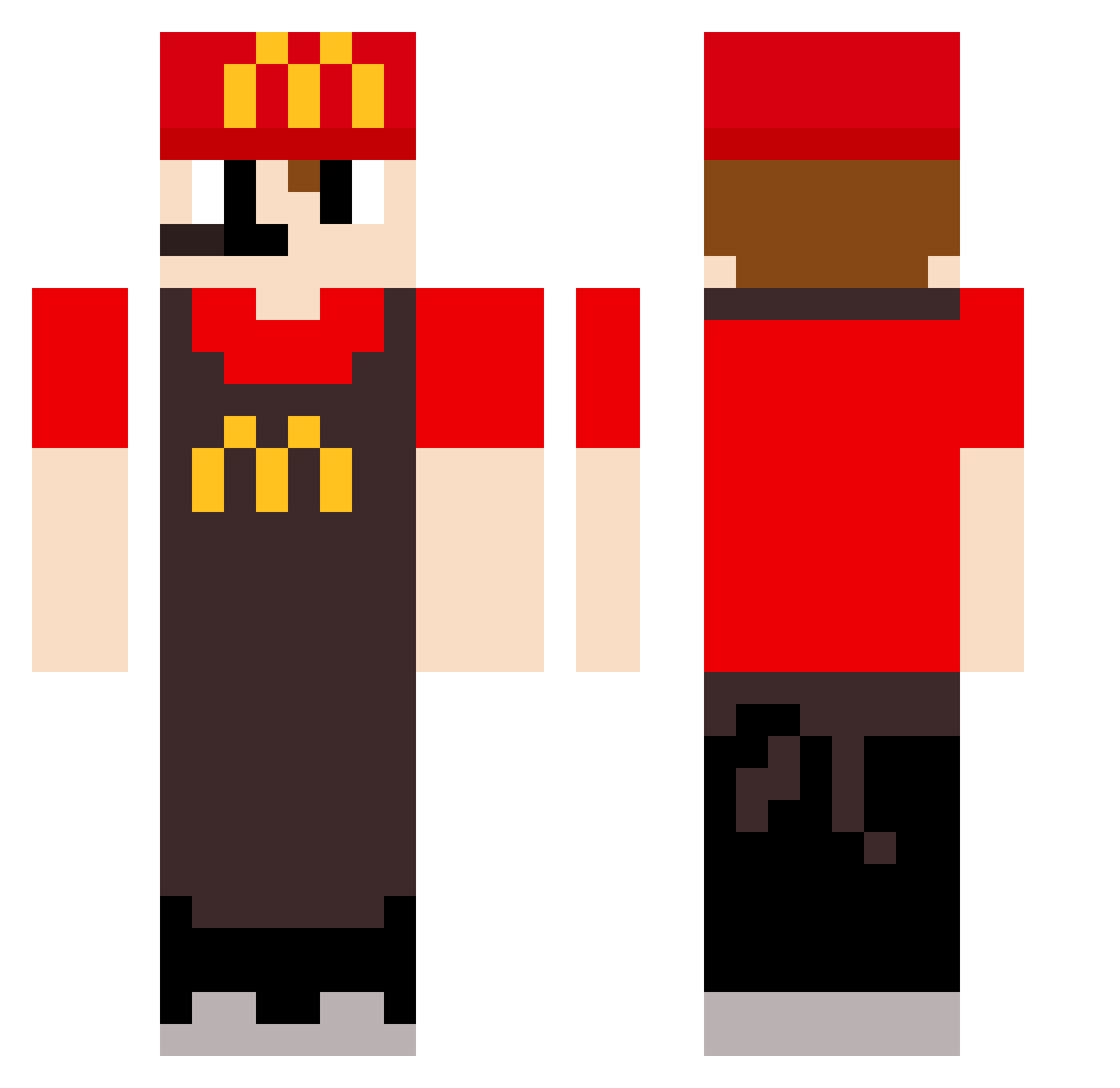 Fabsi0589 Minecraft skin, front and back view