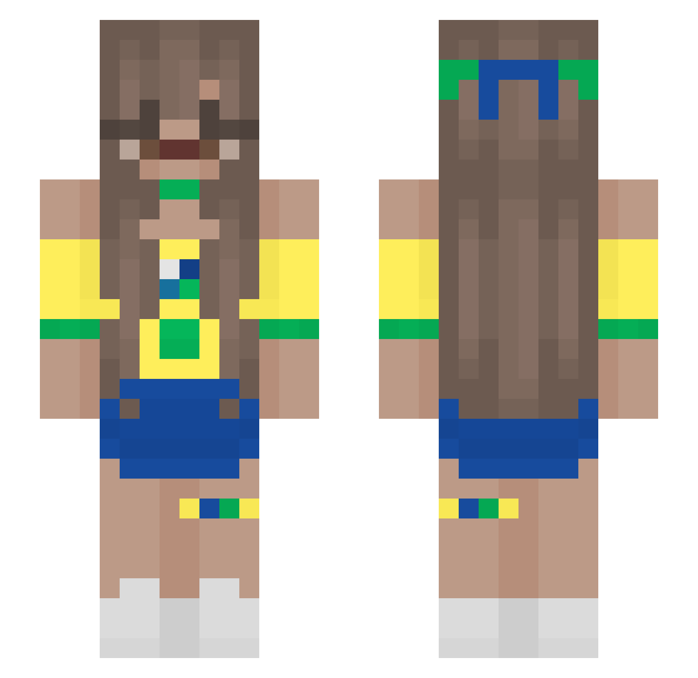 Aetrixs Minecraft skin, front and back view