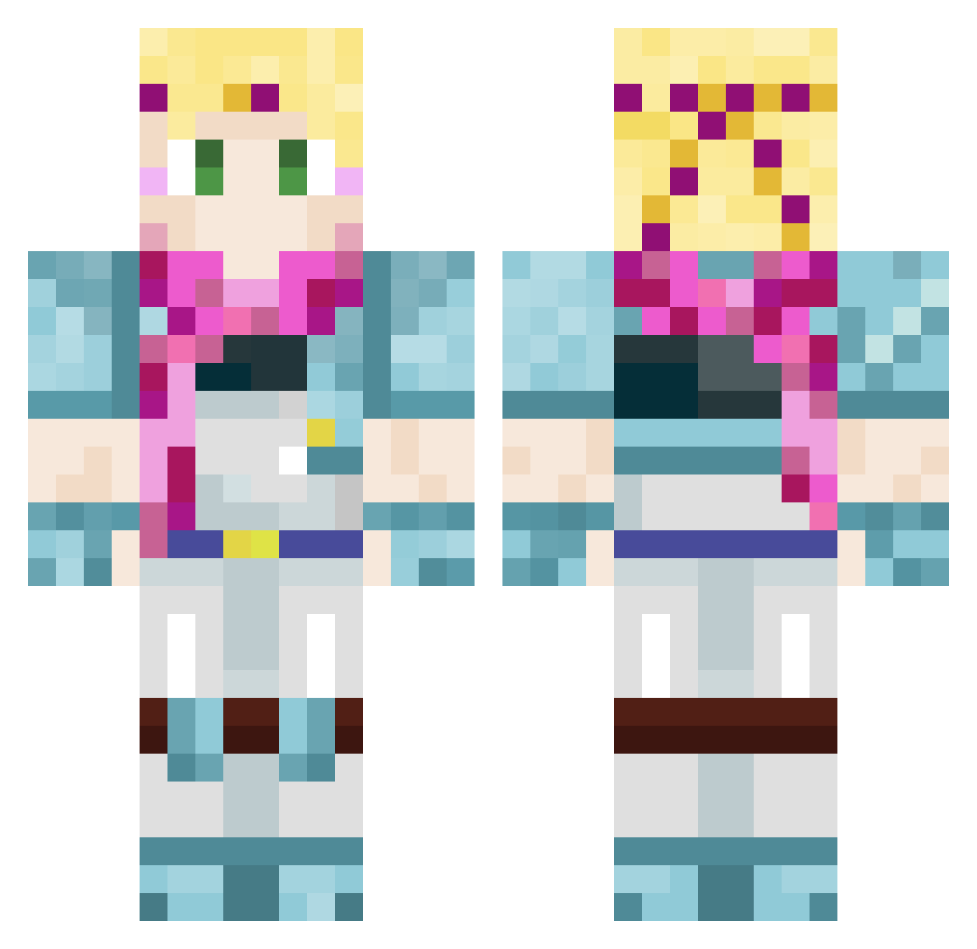 not_noodle345 Minecraft skin, front and back view