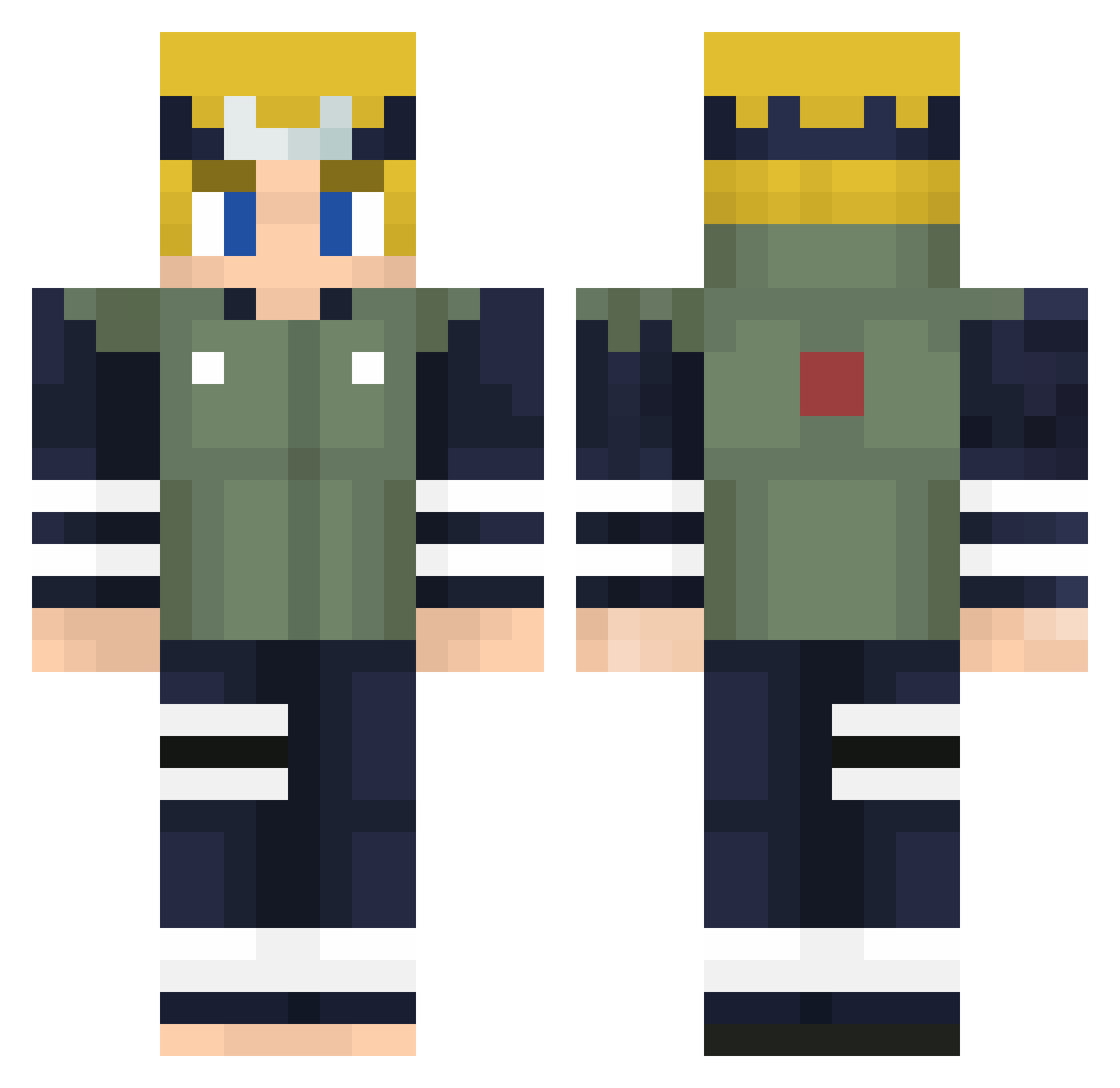 Loozax Minecraft skin, front and back view