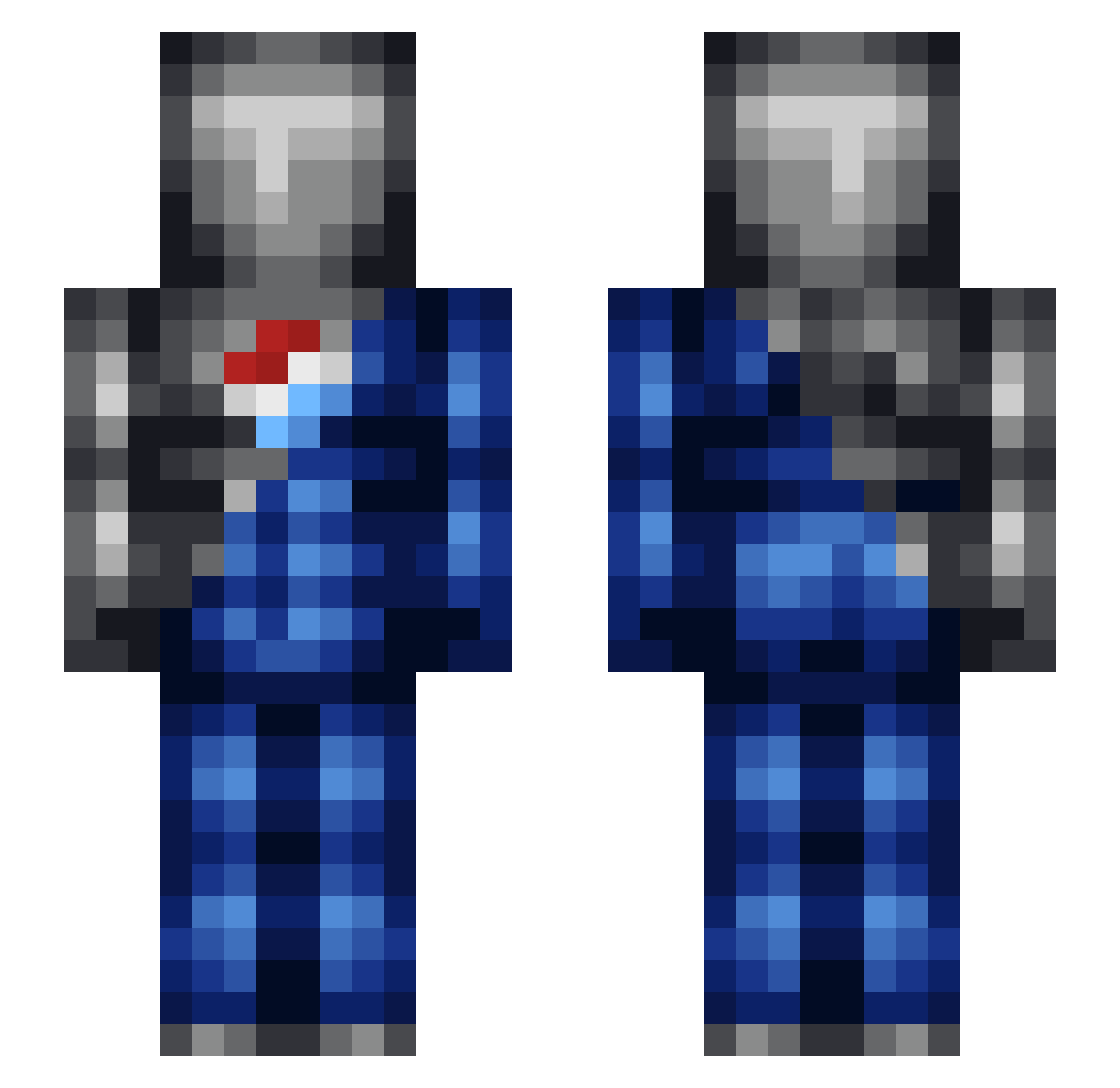 Eustann Minecraft skin, front and back view