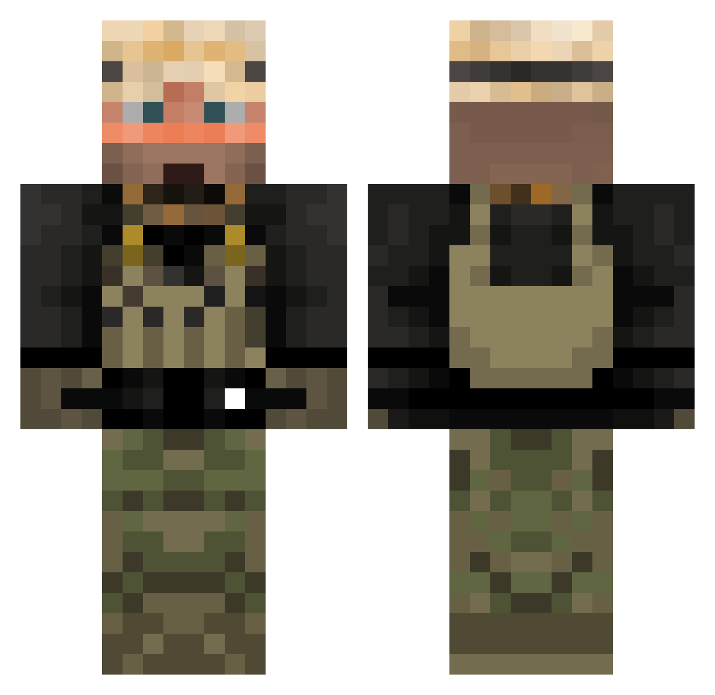 ViolaTROLES Minecraft skin, front and back view