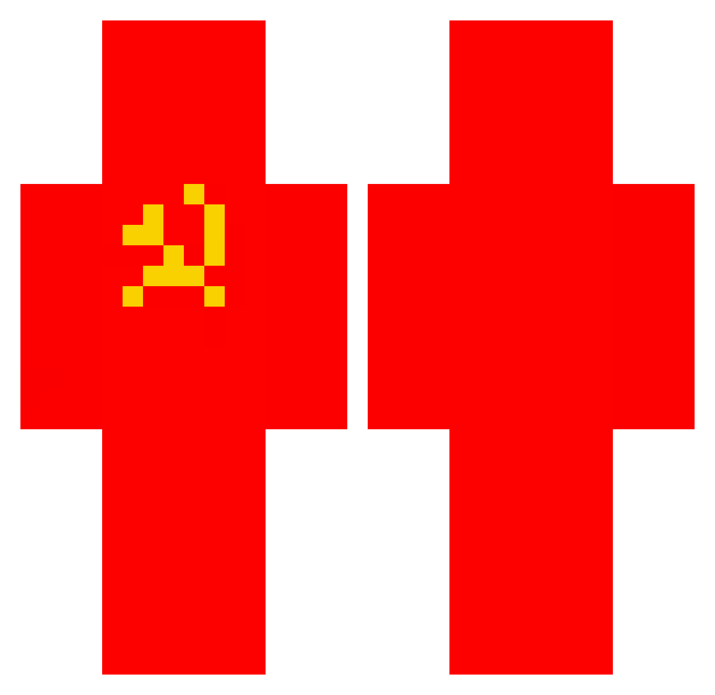 crecterle Minecraft skin, front and back view