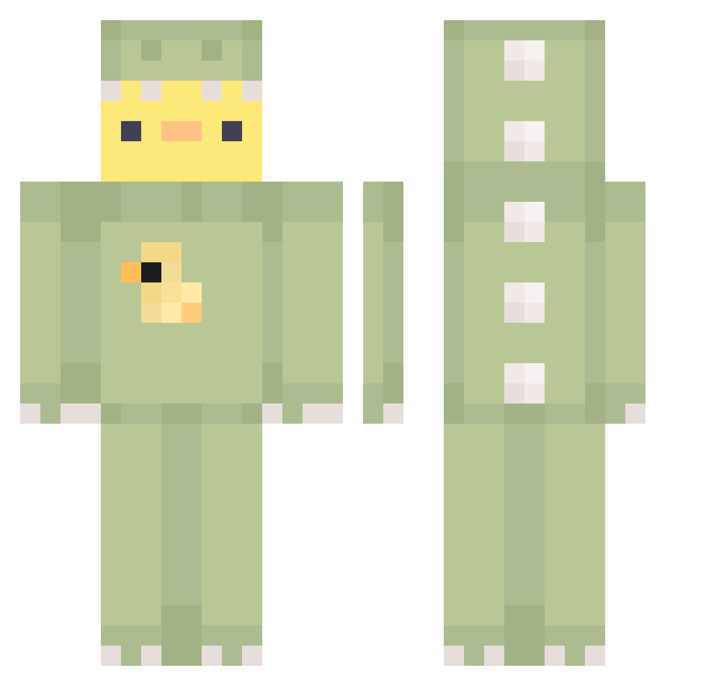 nadczis Minecraft skin, front and back view