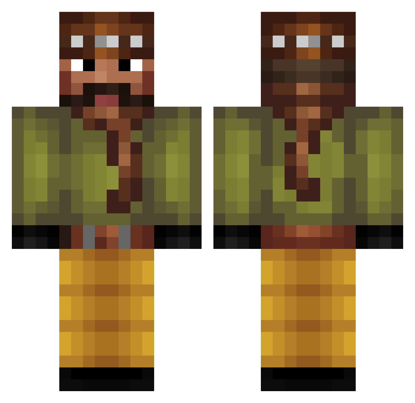 comi100304 Minecraft skin, front and back view