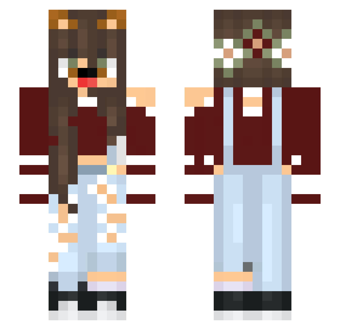 xhannah09 Minecraft skin, front and back view