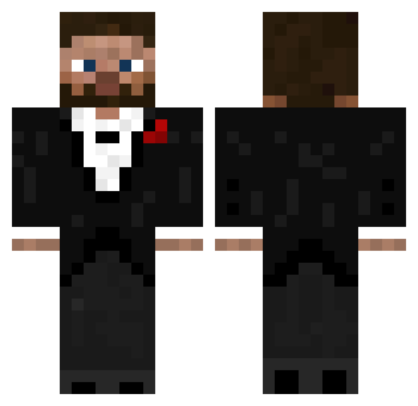 PlasticPleo Minecraft skin, front and back view