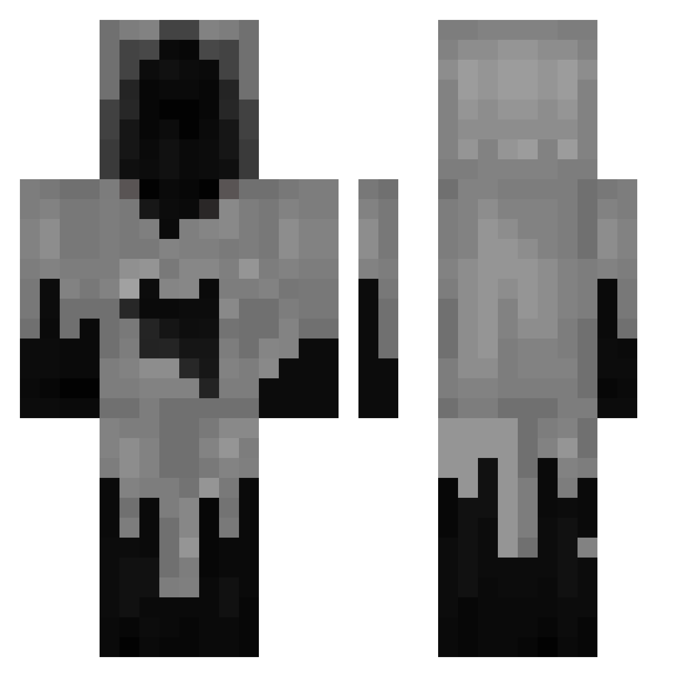 2w0rth Minecraft skin, front and back view