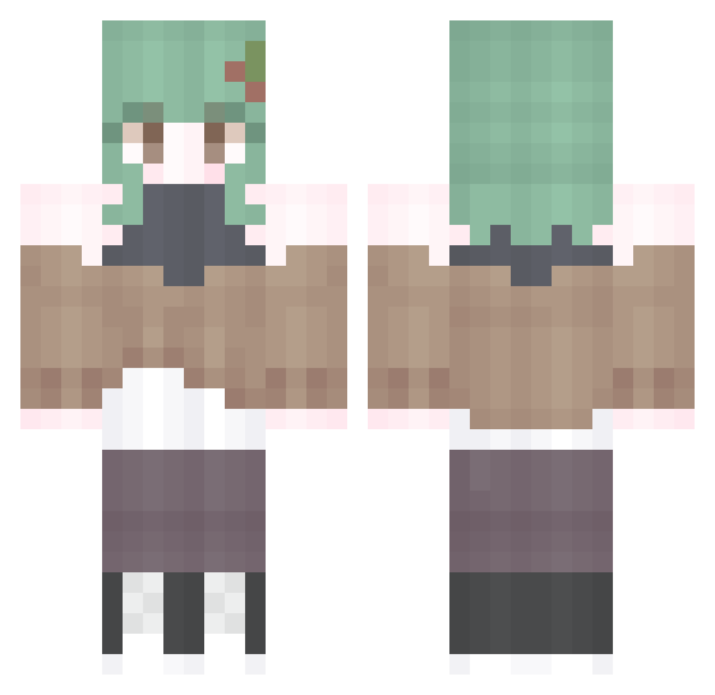 Bittergiggle2 Minecraft skin, front and back view