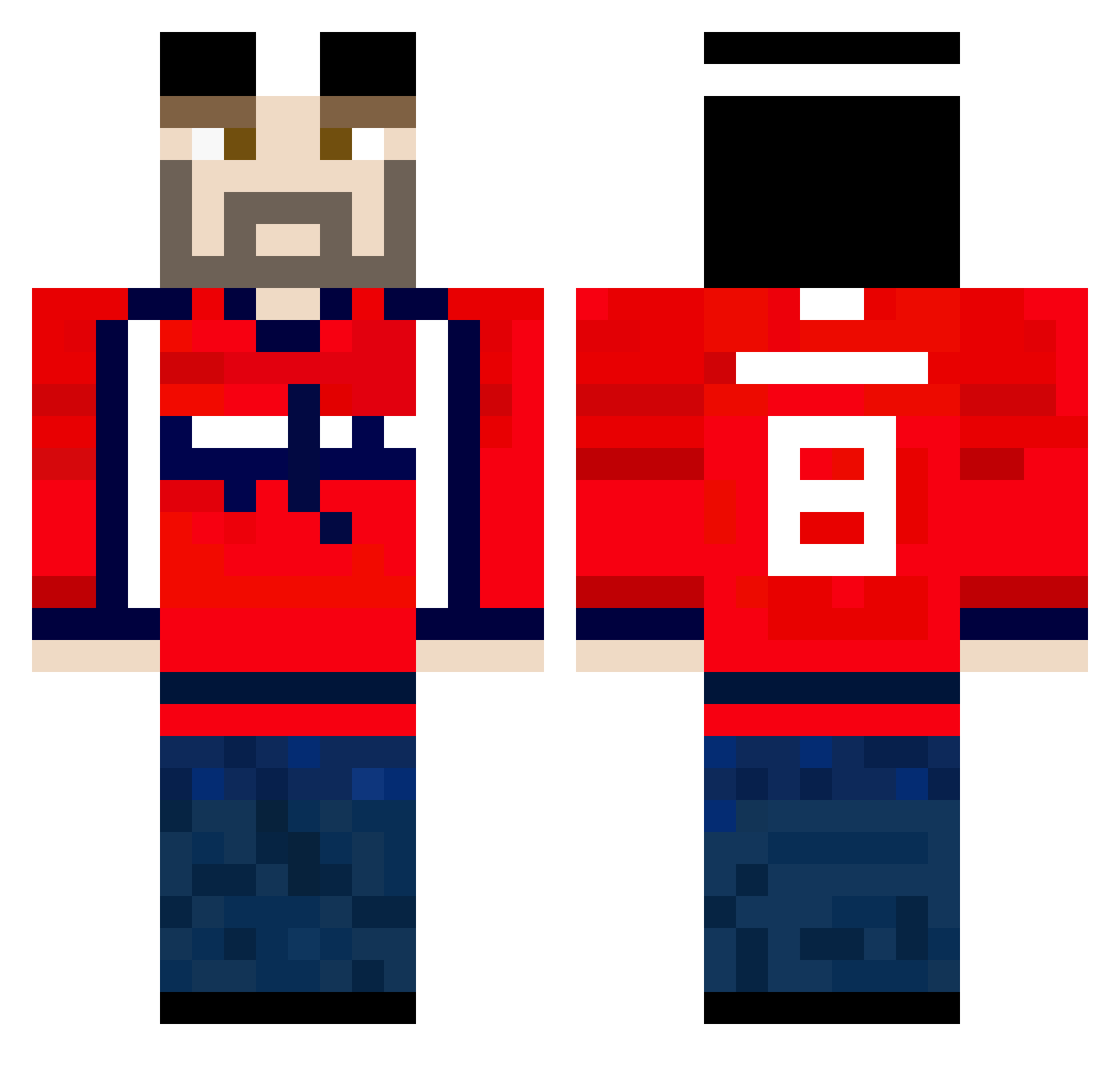 Kubicek_je_borec Minecraft skin, front and back view