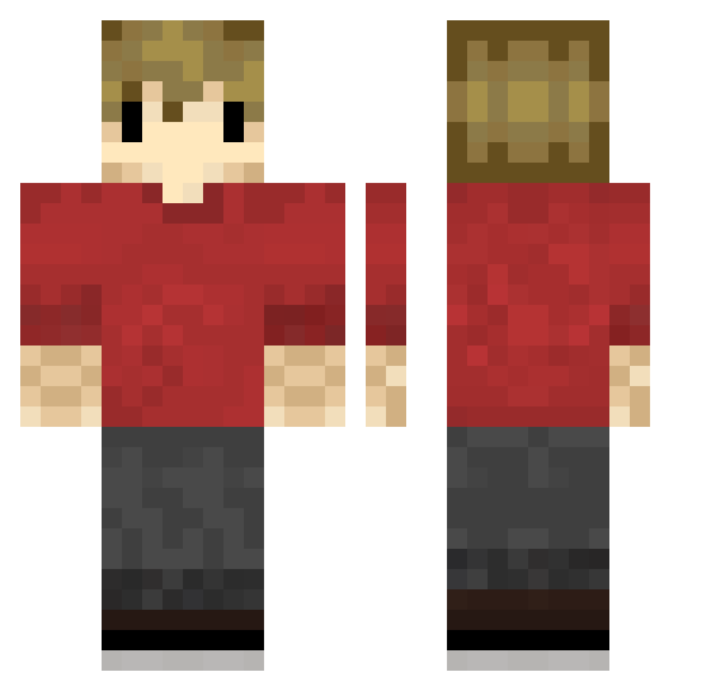 RoyRc Minecraft skin, front and back view