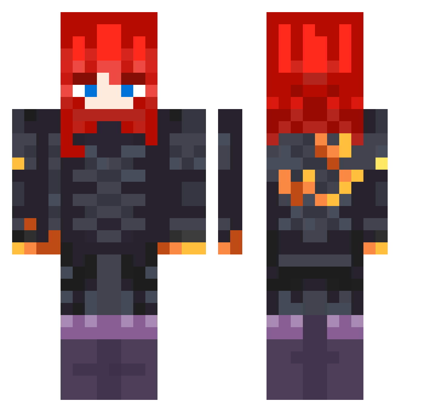 AryaDraconis Minecraft skin, front and back view