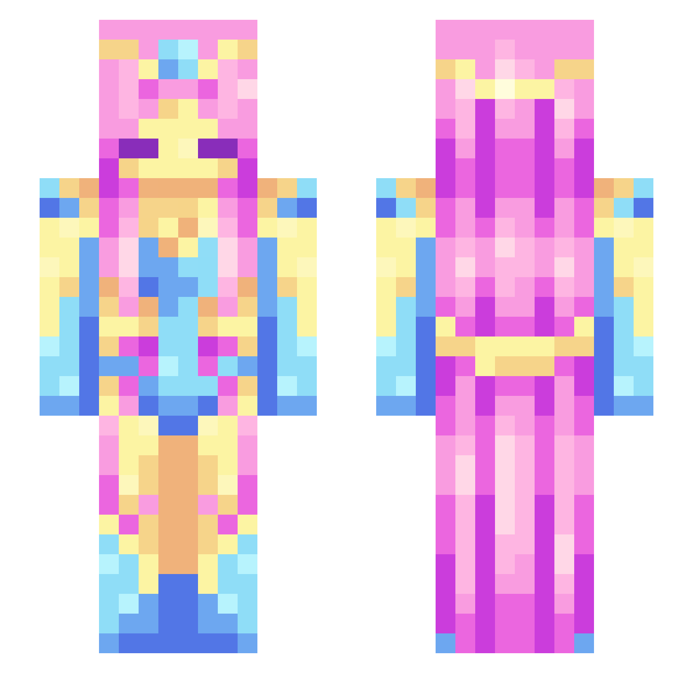 CaptainGold Minecraft skin, front and back view