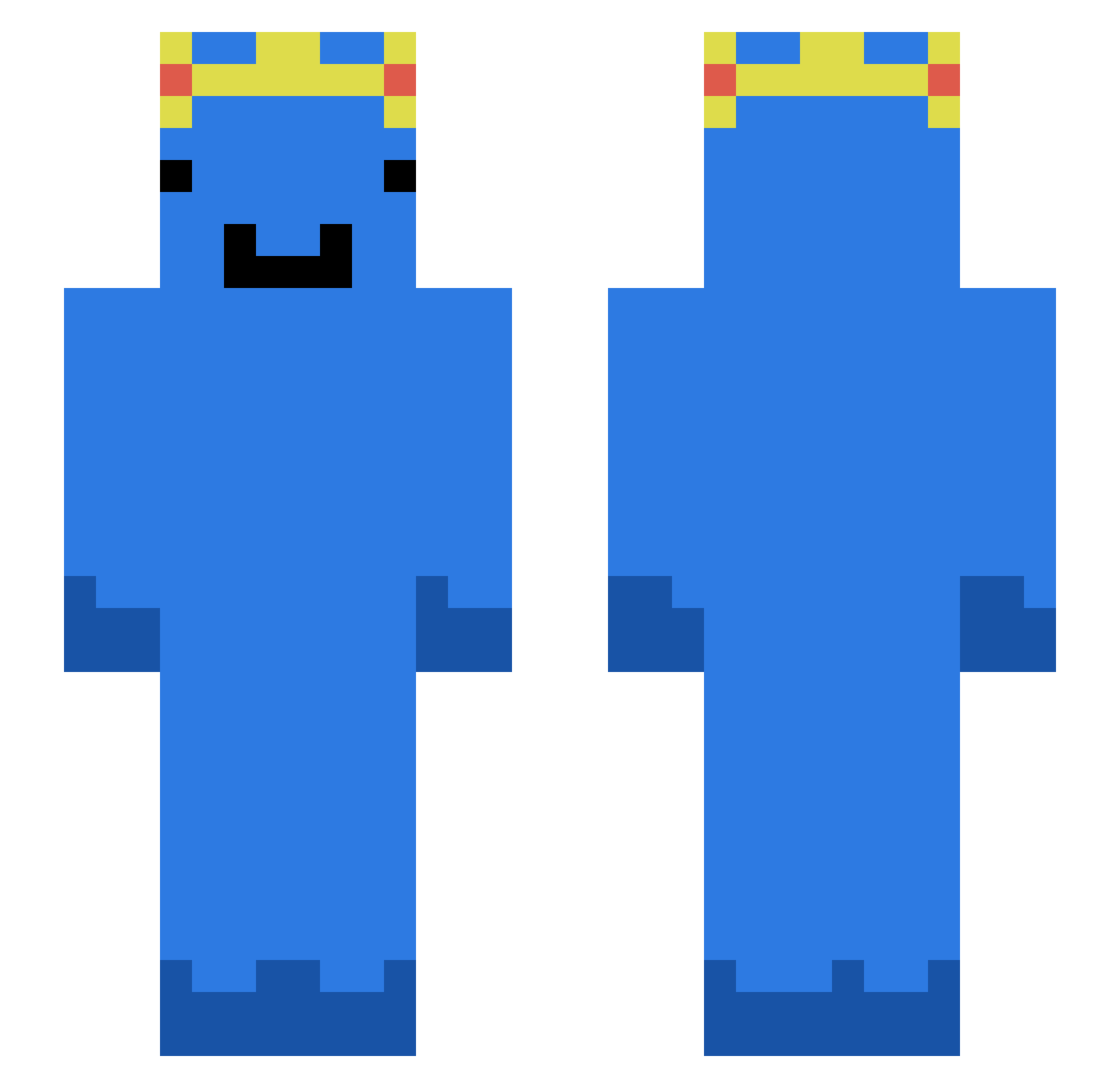 WildtimeMario13 Minecraft skin, front and back view