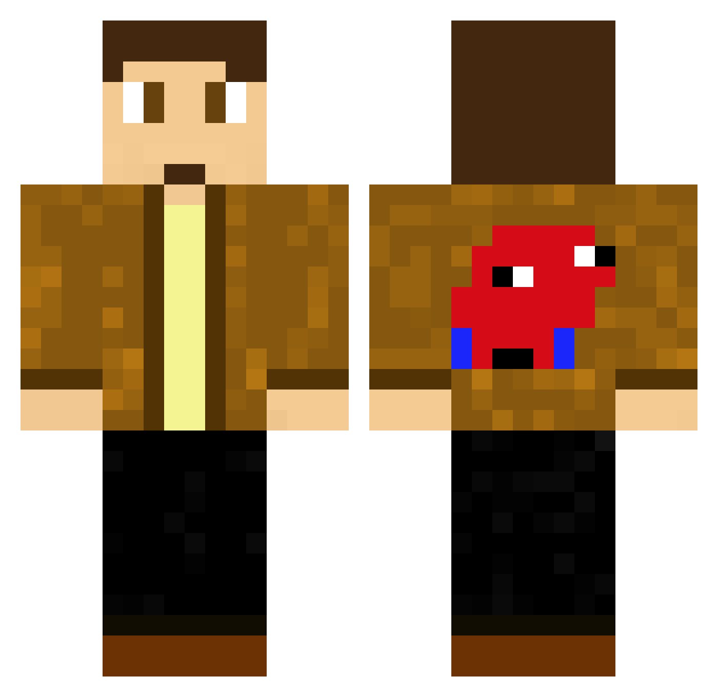 SpiderManvell Minecraft skin, front and back view