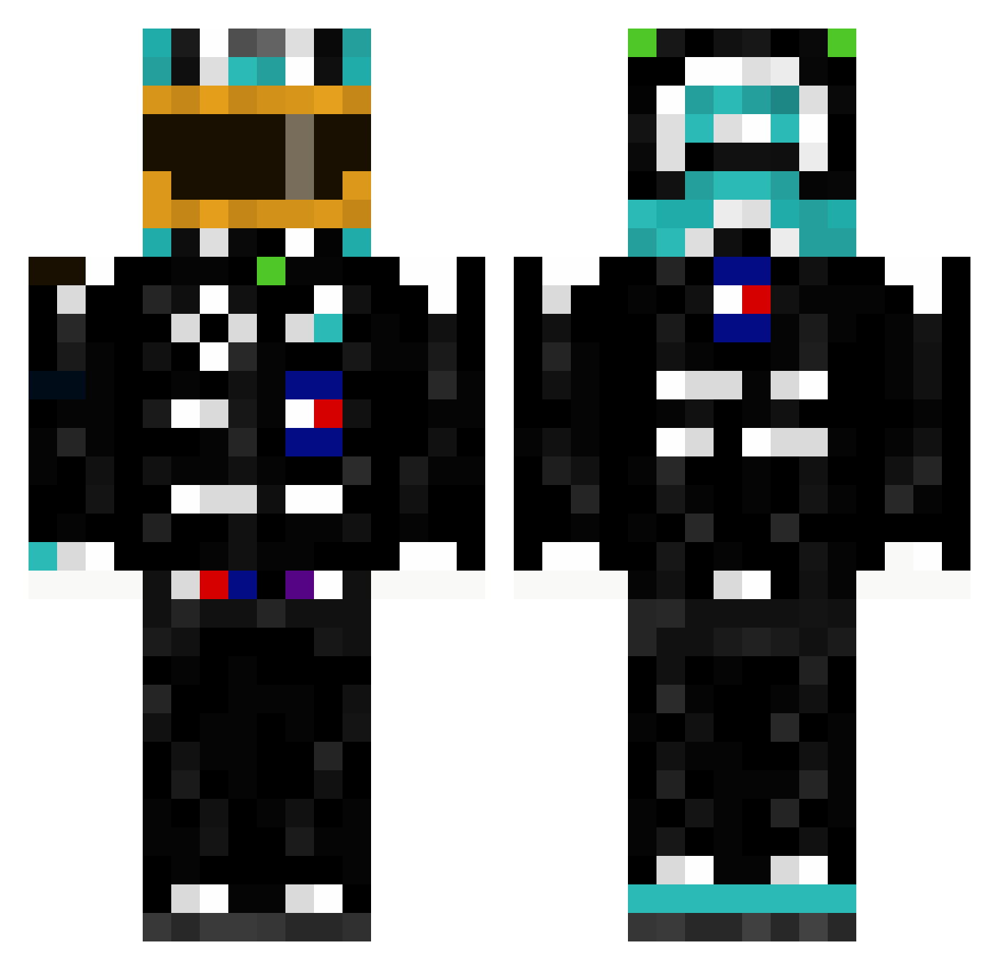 VE_Connor Minecraft skin, front and back view