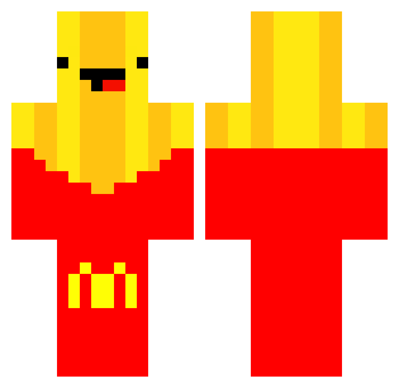 MatzeHDYT Minecraft skin, front and back view