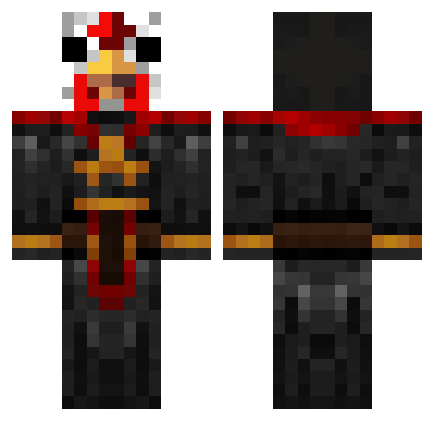 Solly_Lupus Minecraft skin, front and back view