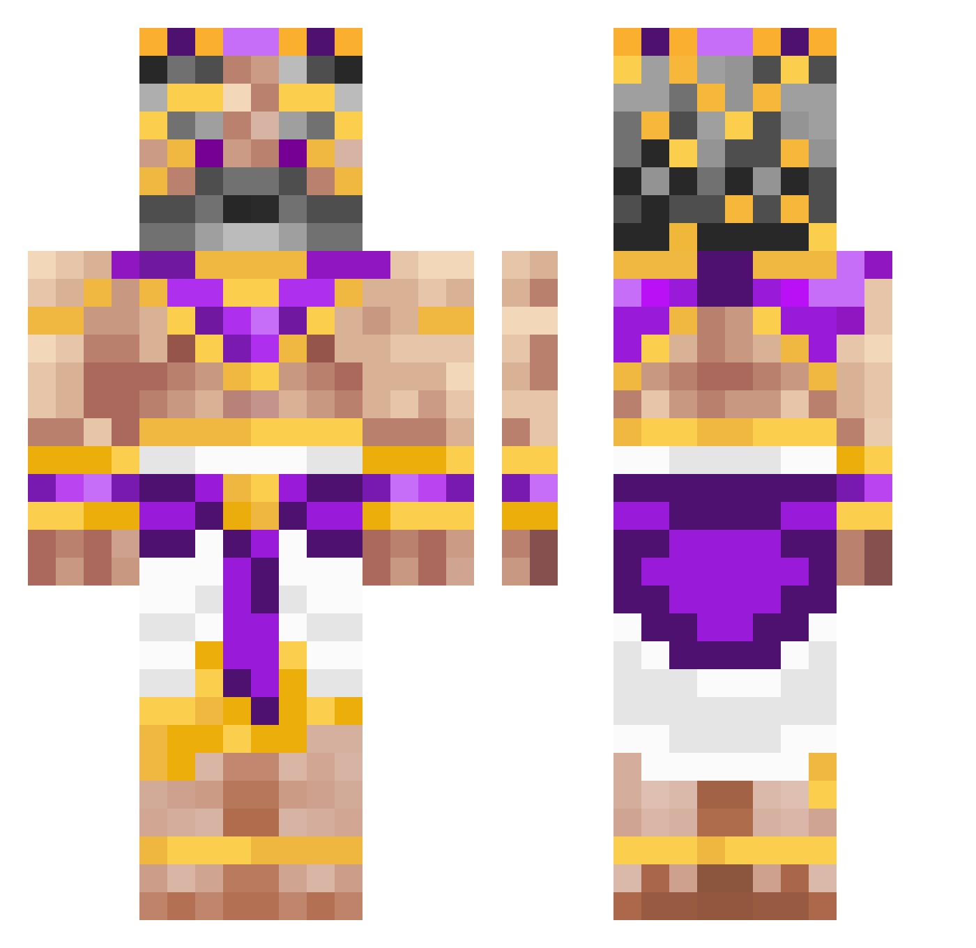 eljangel Minecraft skin, front and back view