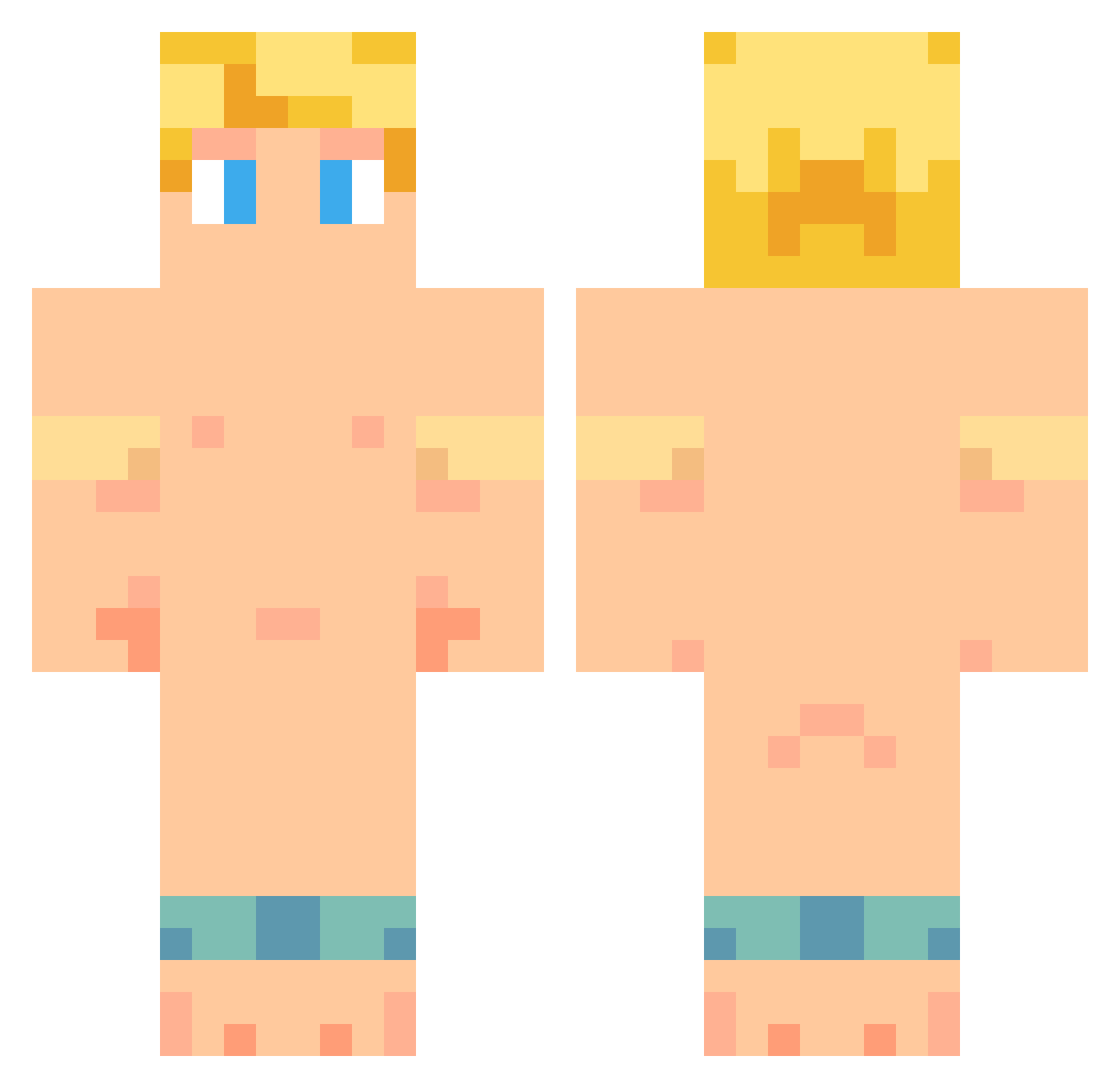 SuperBlake85 Minecraft skin, front and back view
