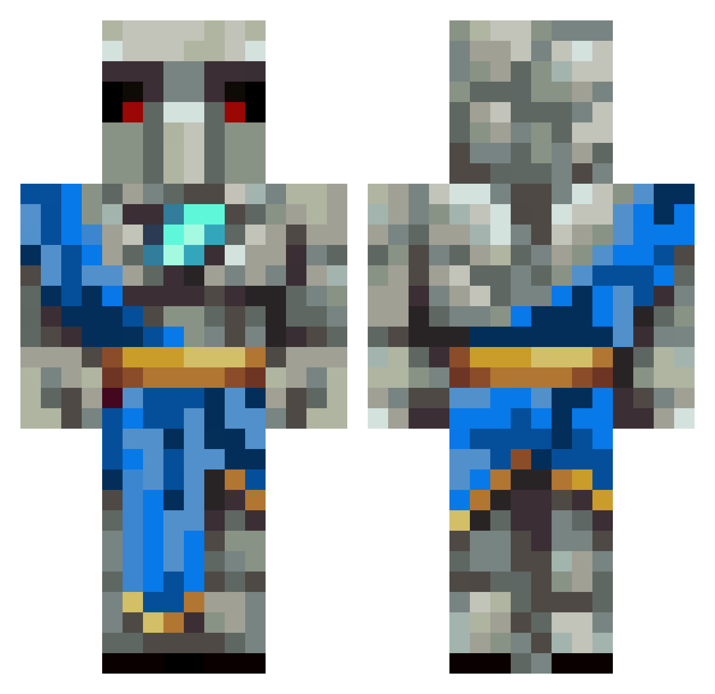 LuhChuck Minecraft skin, front and back view