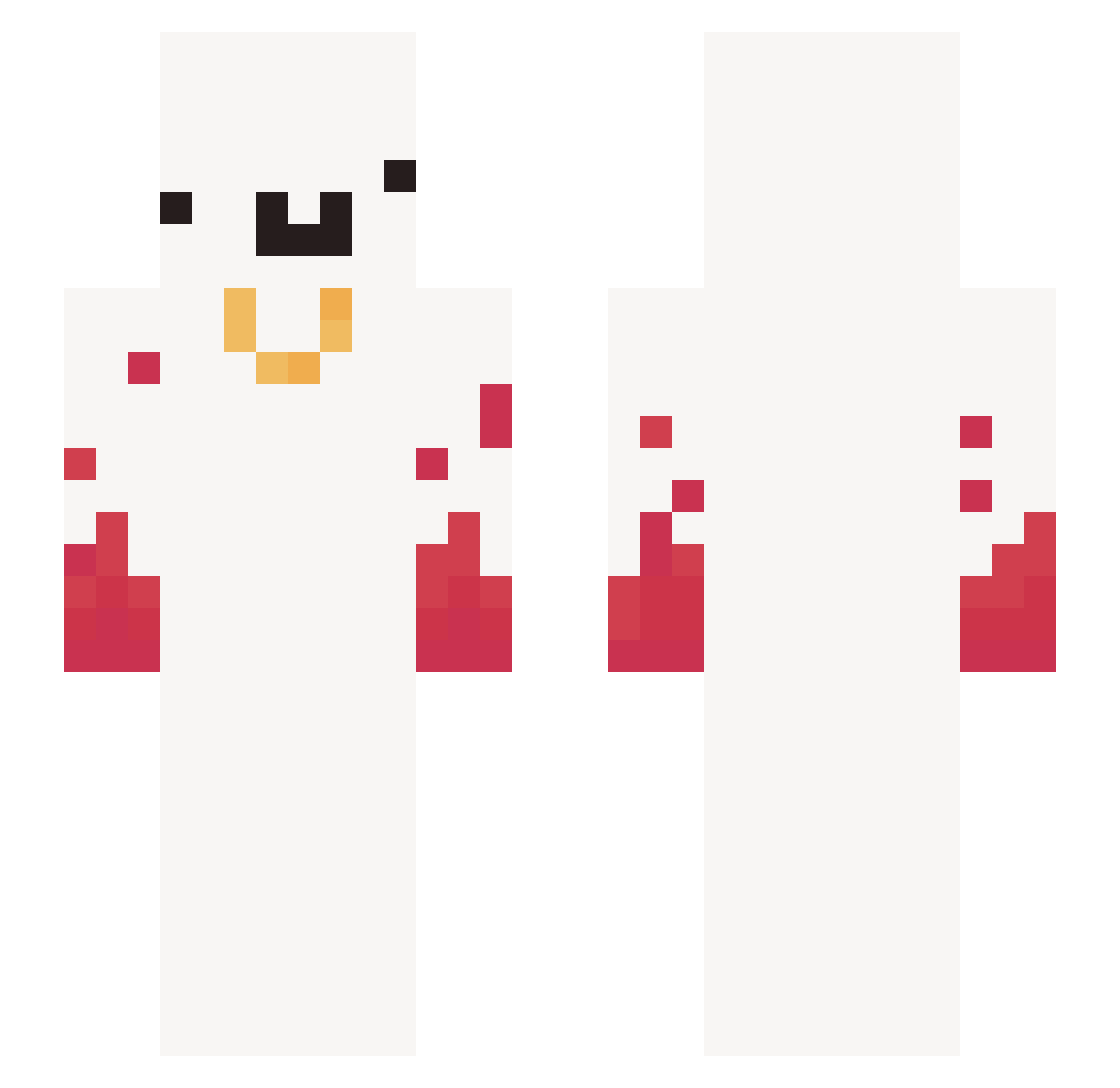 BoredomGuy Minecraft skin, front and back view