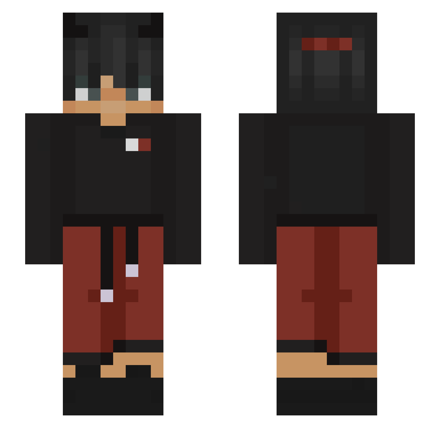 loandel Minecraft skin, front and back view
