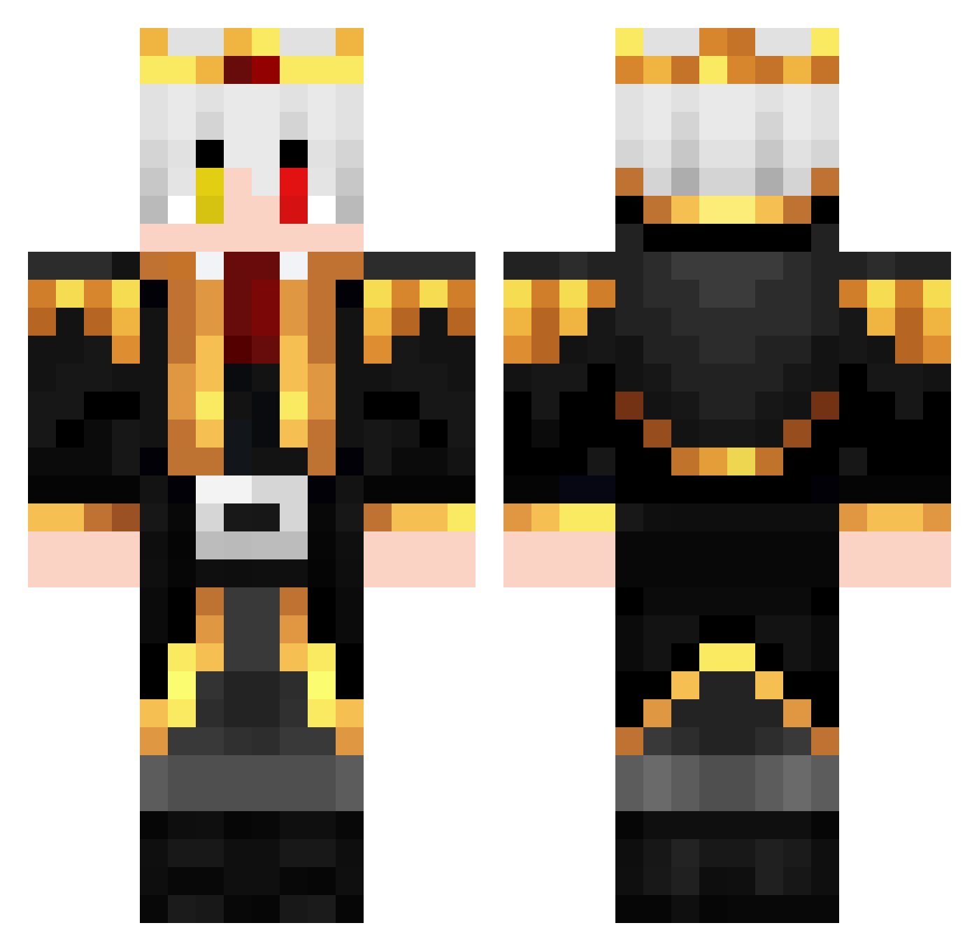small_warm Minecraft skin, front and back view