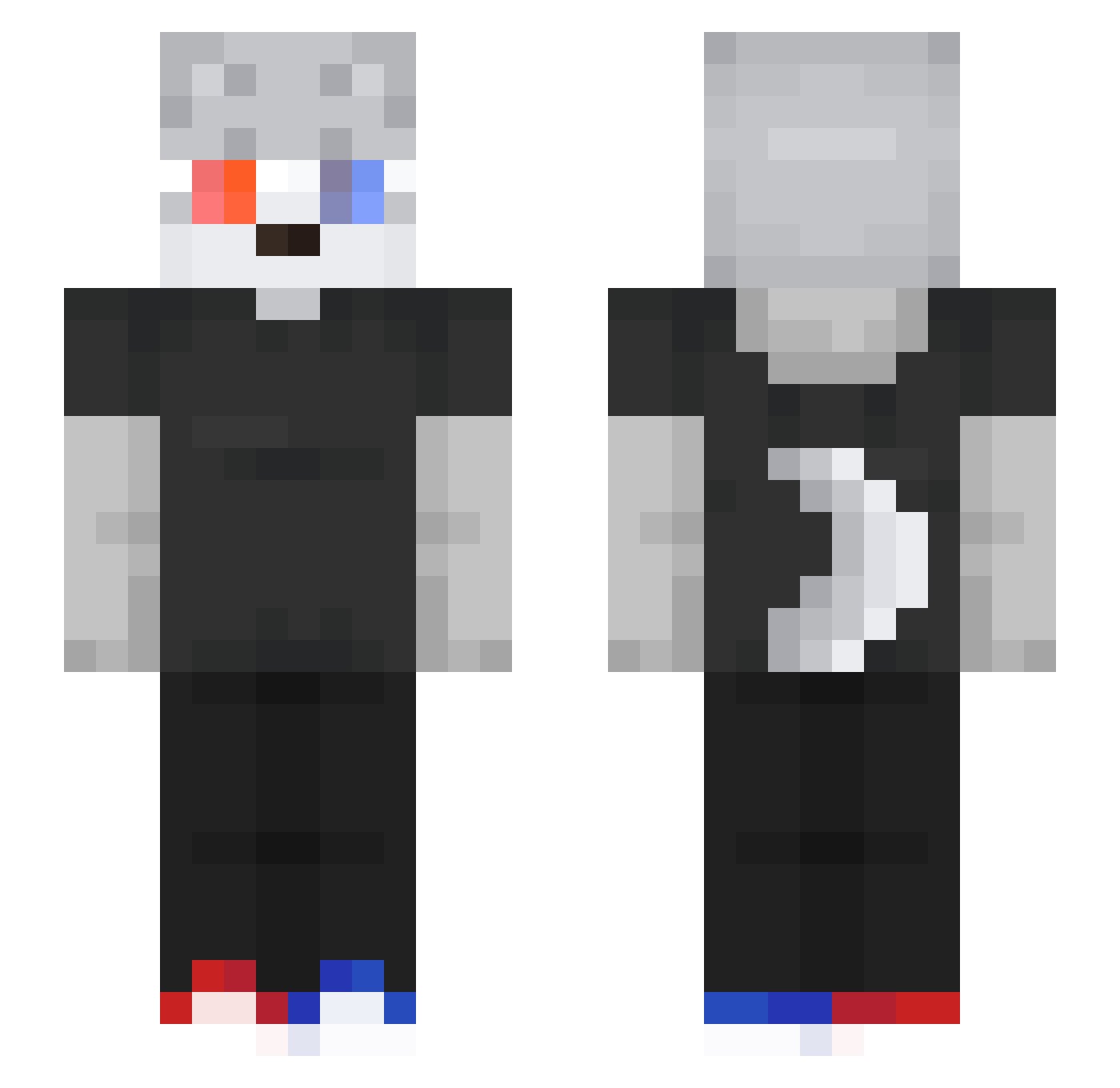 tsaocaa Minecraft skin, front and back view