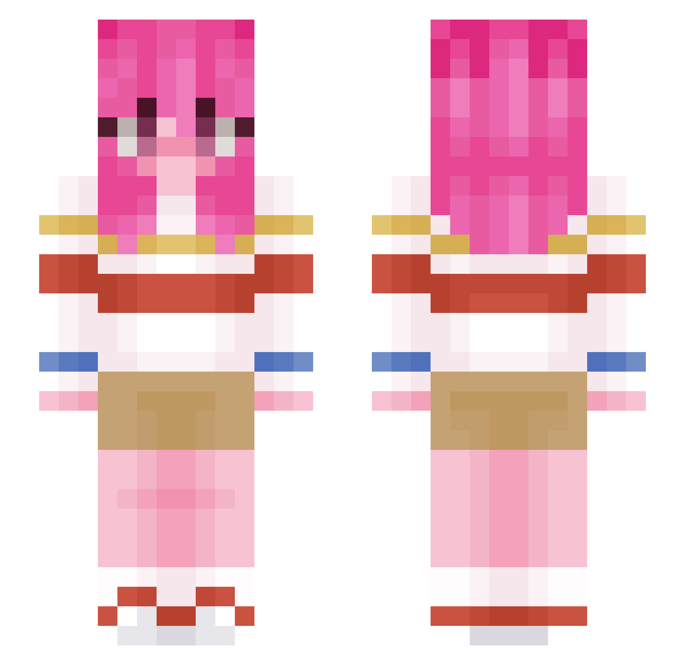 mazukine Minecraft skin, front and back view