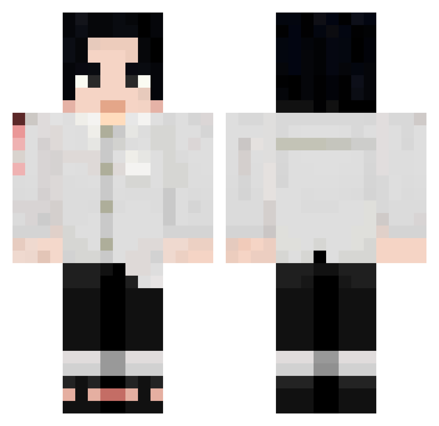 Cartinator Minecraft skin, front and back view