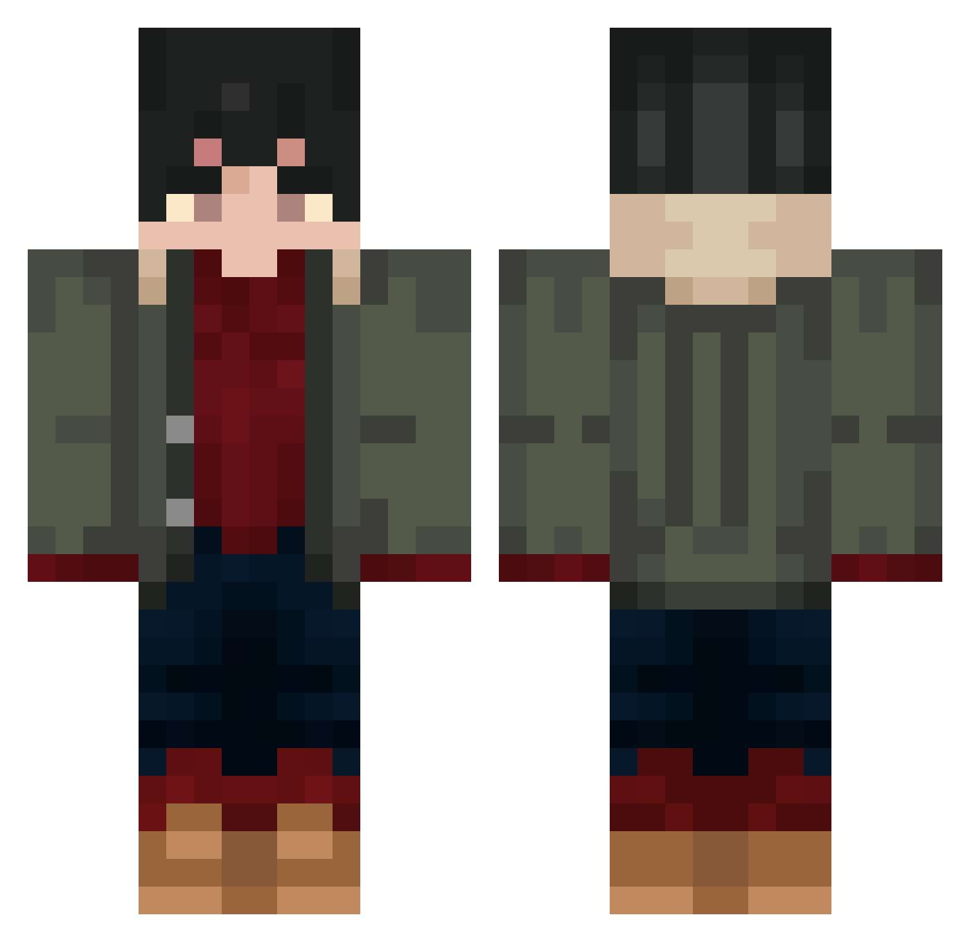 vLyKxN_ Minecraft skin, front and back view
