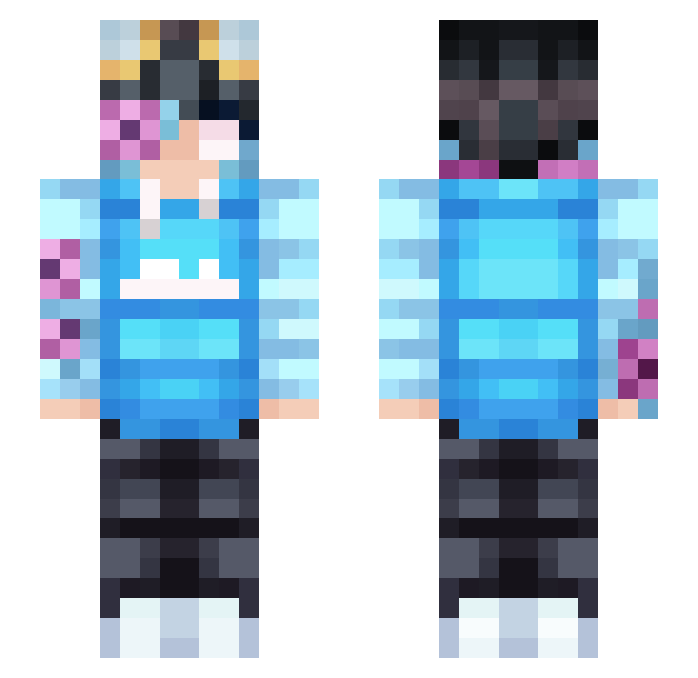 snai1l Minecraft skin, front and back view
