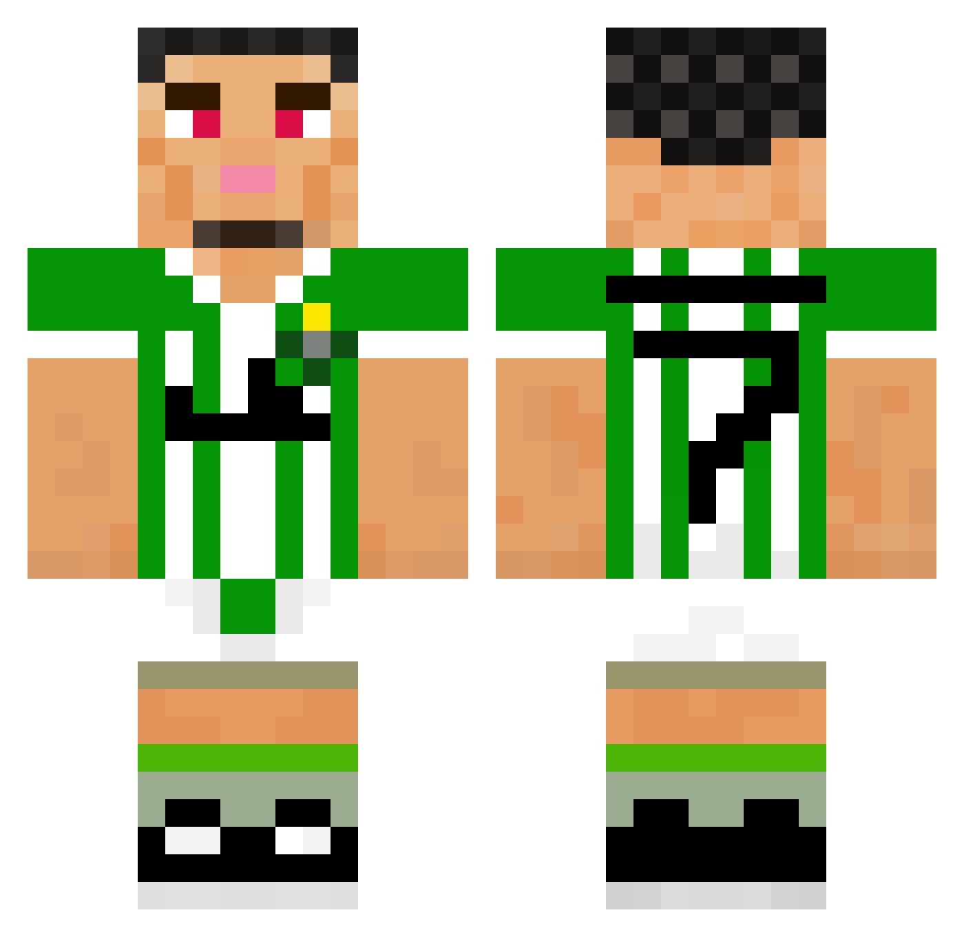 Tyrone_PolishGam Minecraft skin, front and back view