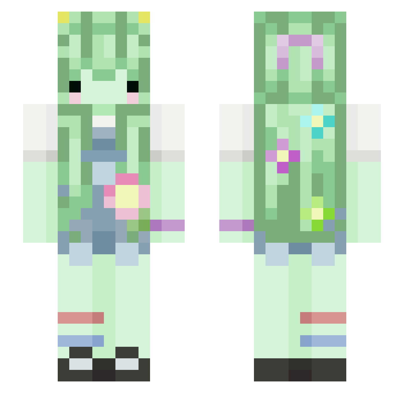 metalhat46 Minecraft skin, front and back view