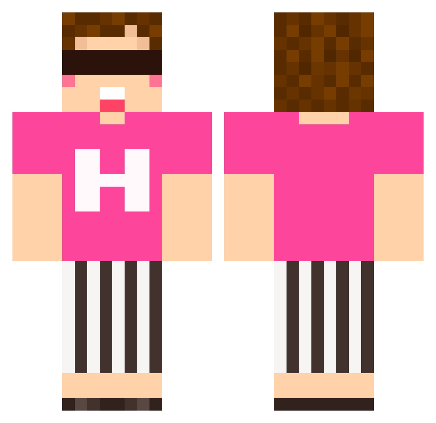 Hinahiii Minecraft skin, front and back view