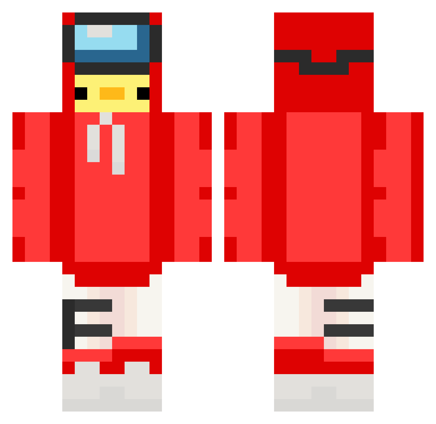 ItsLidor Minecraft skin, front and back view