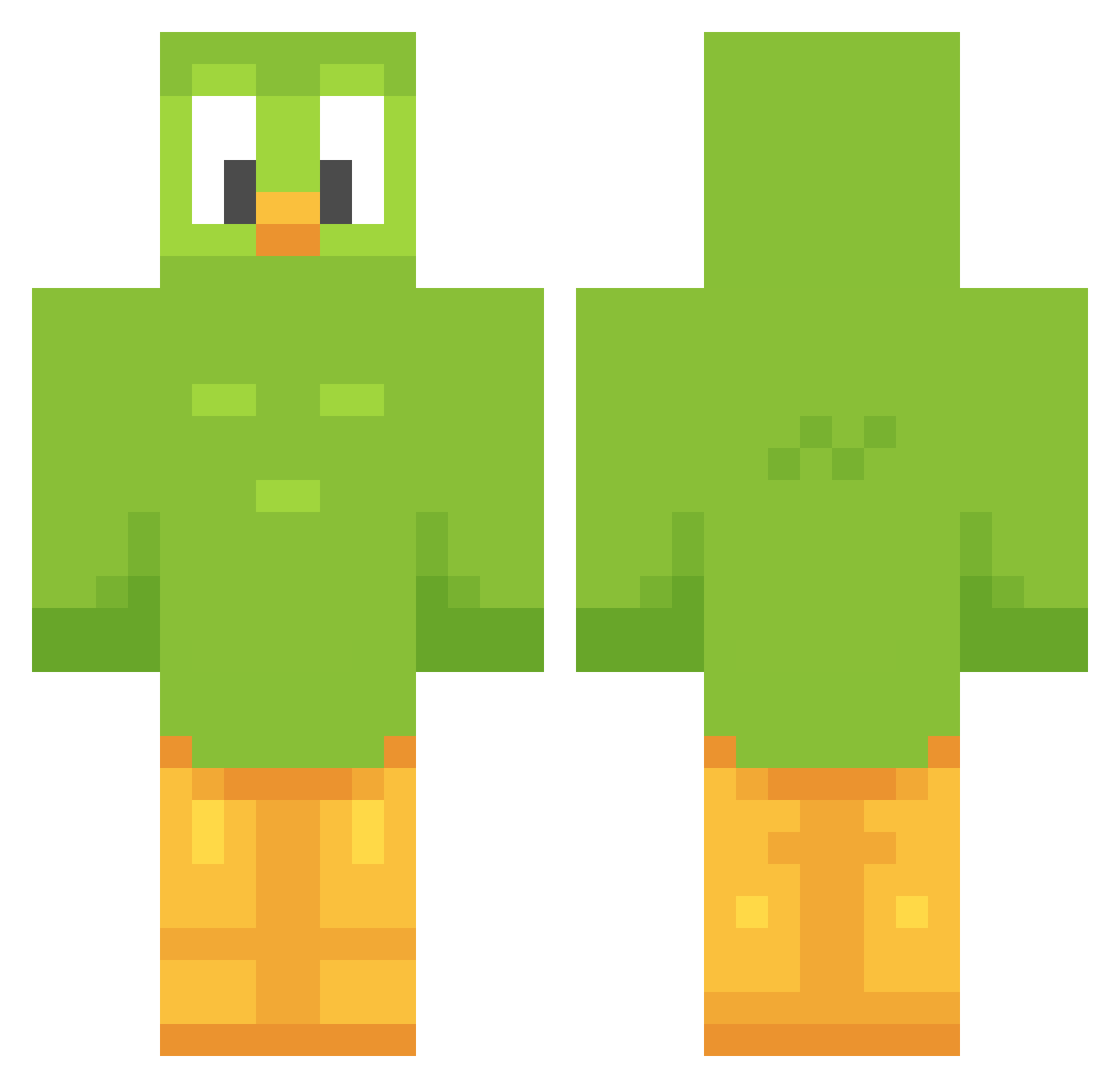 ExhaIe Minecraft skin, front and back view