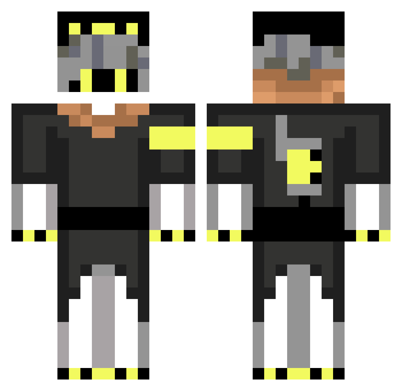 Panikmacher10 Minecraft skin, front and back view