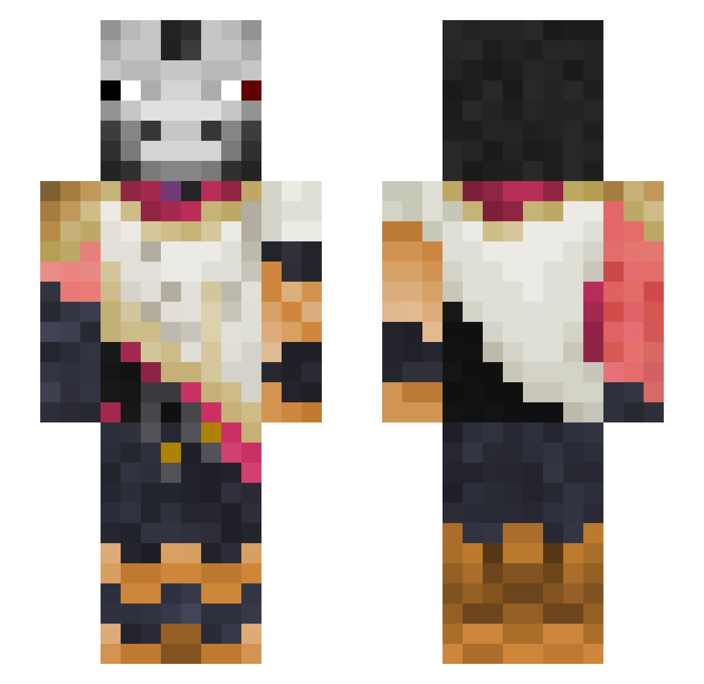 MoonLigh7GX Minecraft skin, front and back view