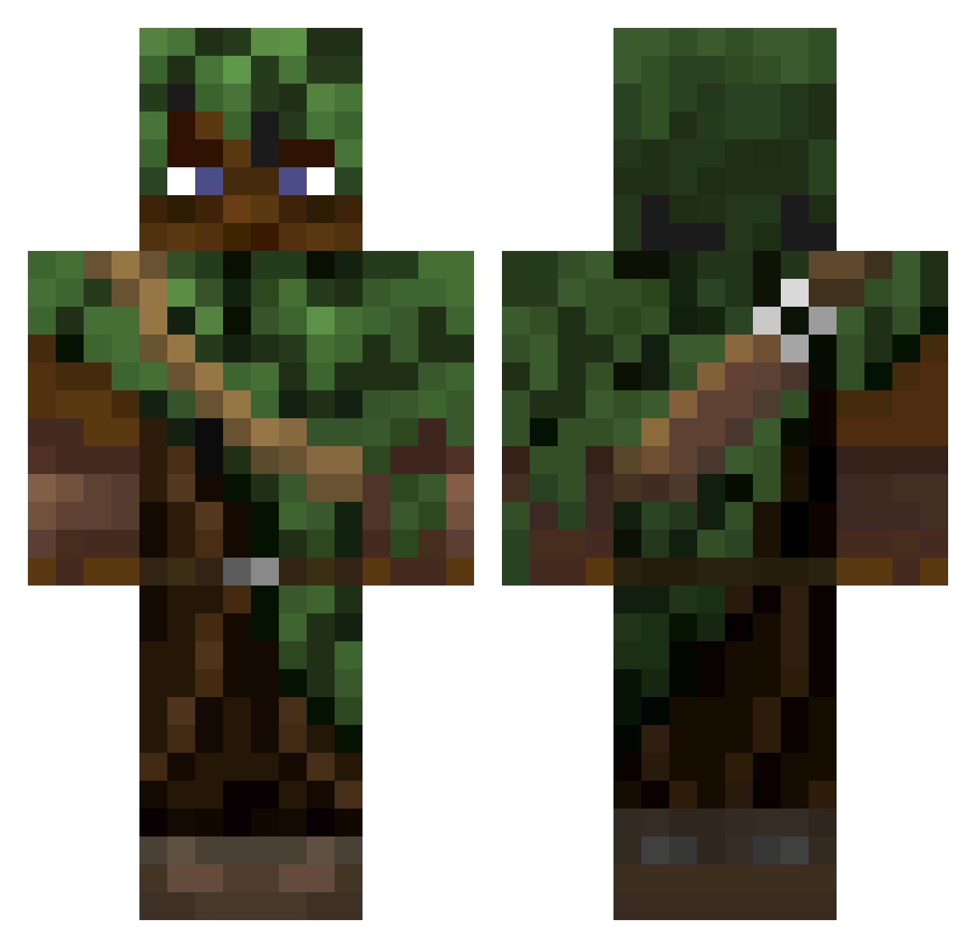 Unlistedcringe Minecraft skin, front and back view