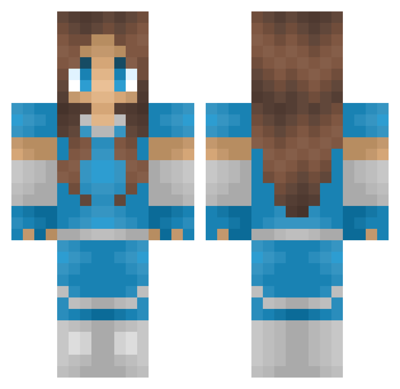 Raps Minecraft skin, front and back view