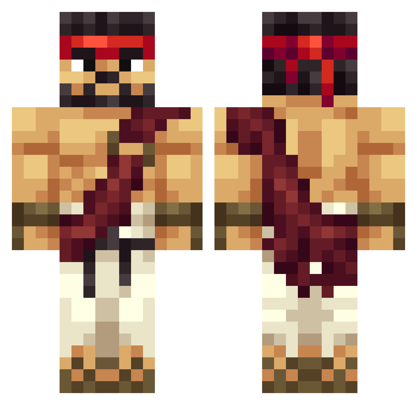 Lobotomized_ Minecraft skin, front and back view