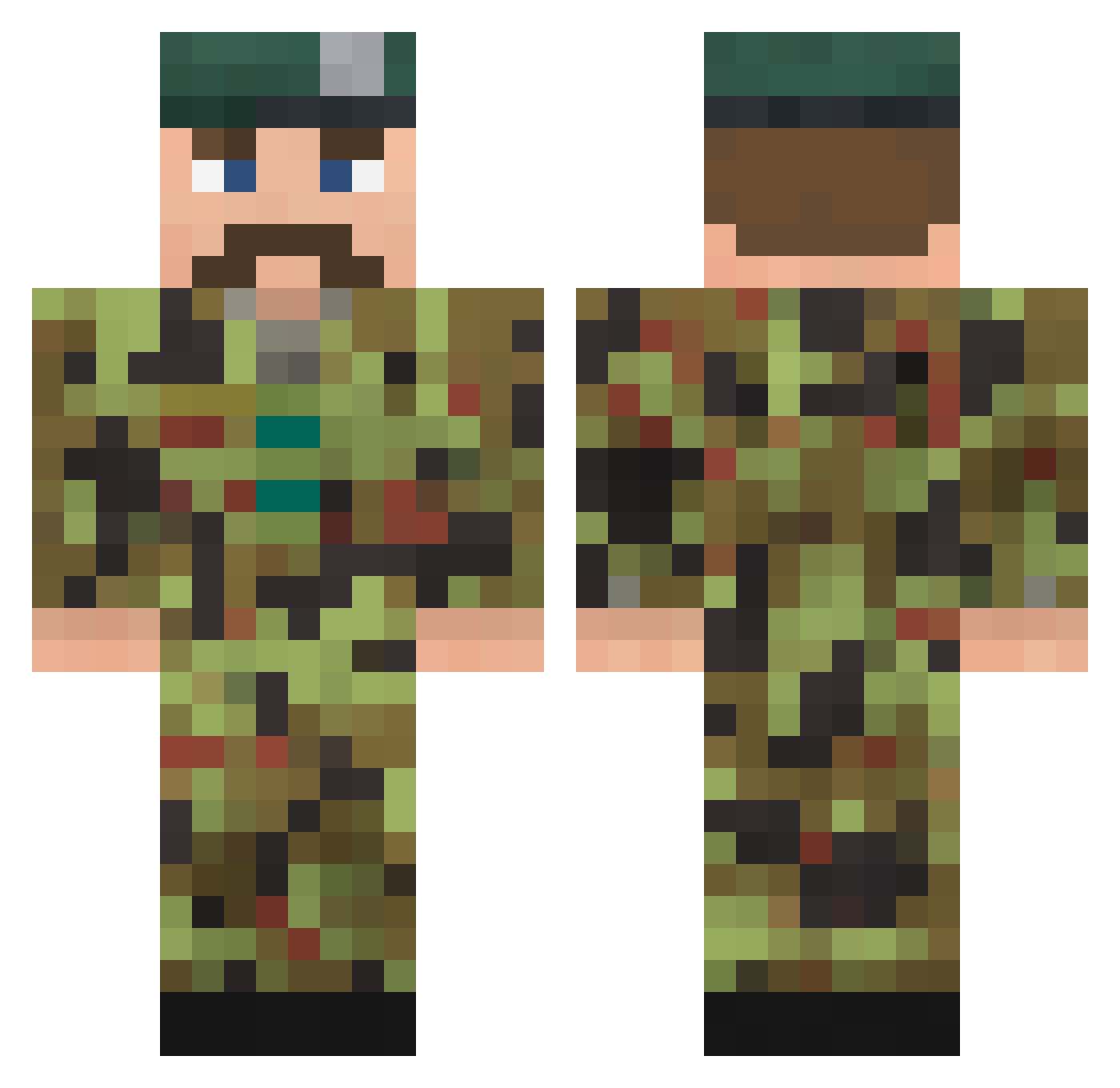 Oogenberg Minecraft skin, front and back view