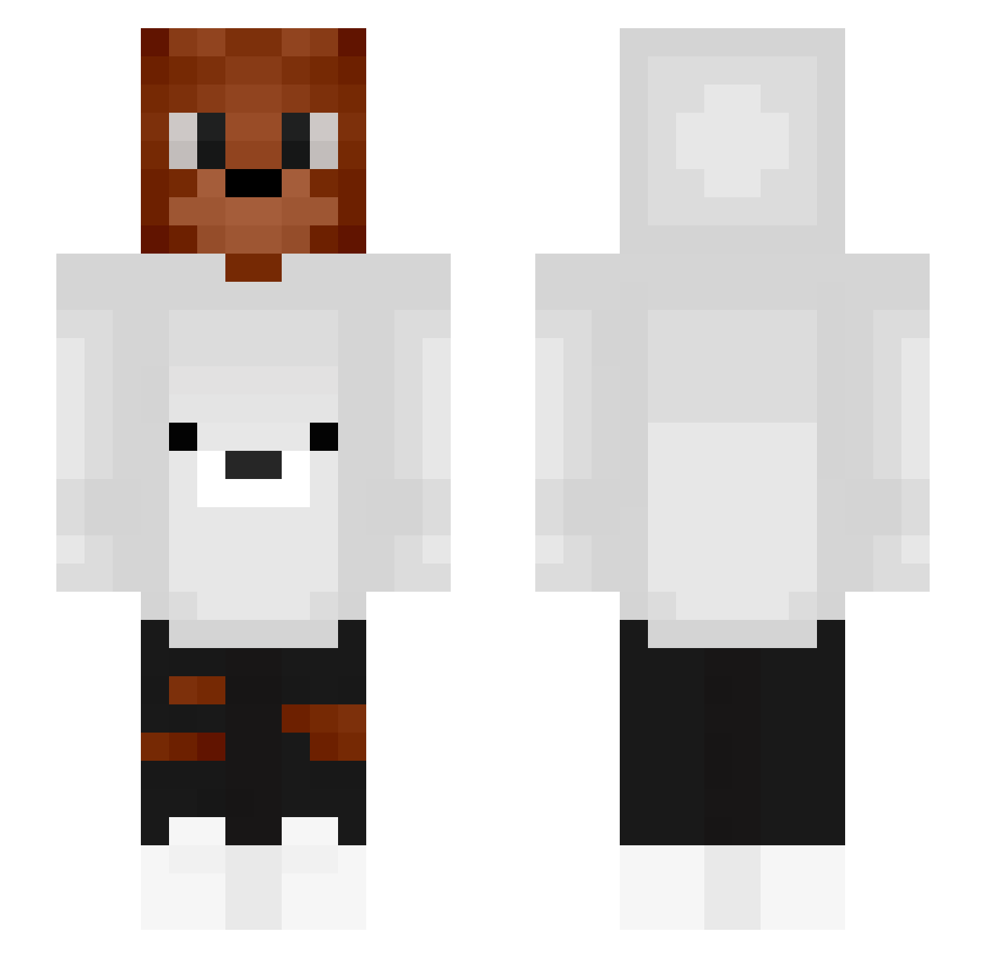 Misioleq Minecraft skin, front and back view