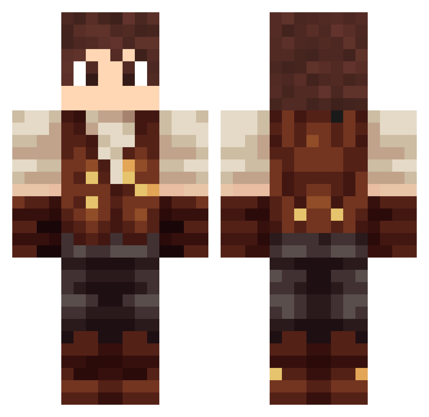 Patato51 Minecraft skin, front and back view