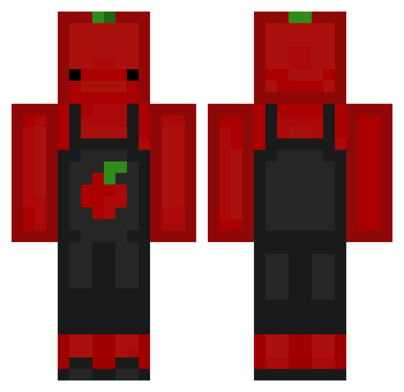 Graveeee Minecraft skin, front and back view