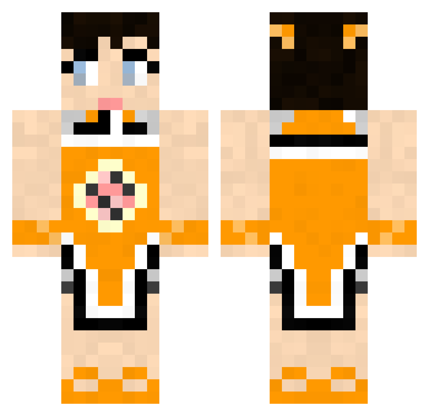 unserious Minecraft skin, front and back view